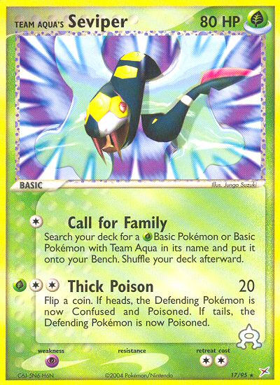 Team Aqua's Seviper — Team Magma vs Team Aqua #17/95
