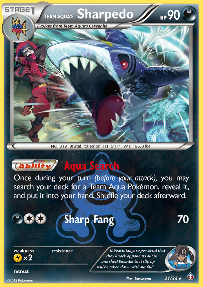 Team Aqua's Sharpedo — Double Crisis #21/34