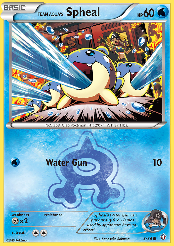 Team Aqua's Spheal — Double Crisis #3/34