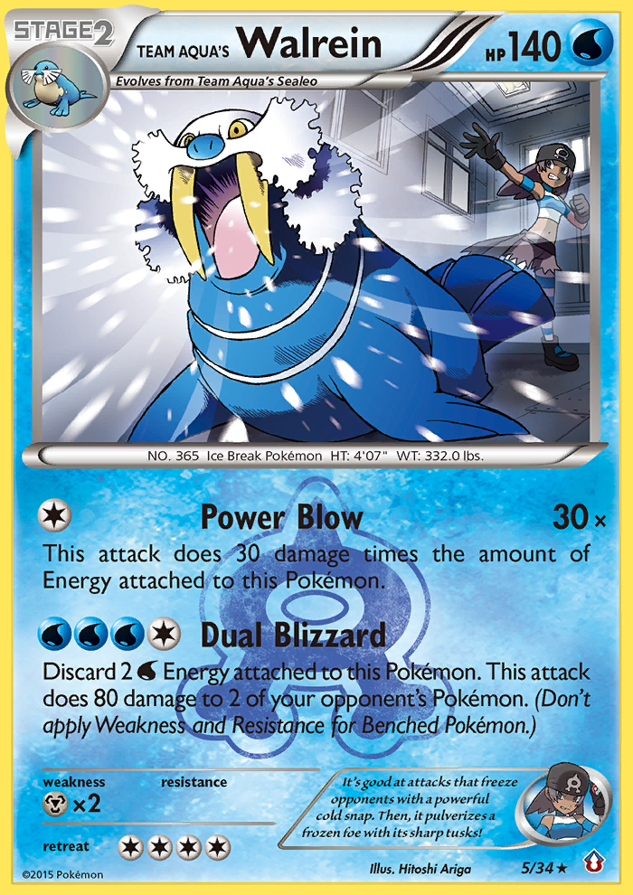 Team Aqua's Walrein — Double Crisis #5/34