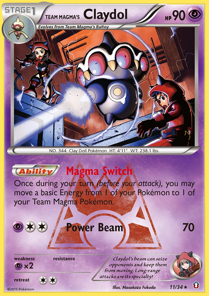 Team Magma's Claydol — Double Crisis #11/34