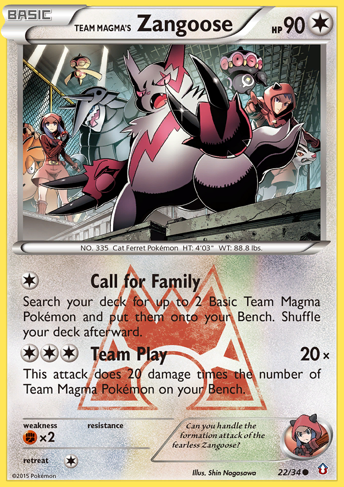 Team Magma's Zangoose — Double Crisis #22/34