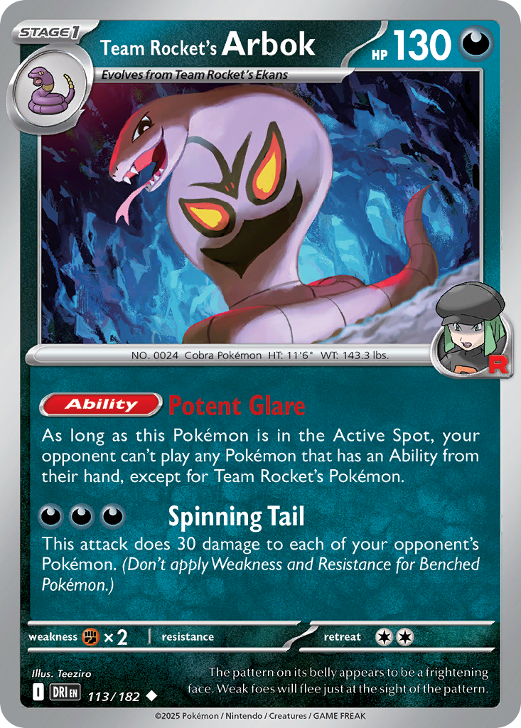 Team Rocket's Arbok — SV10: Destined Rivals #113/182