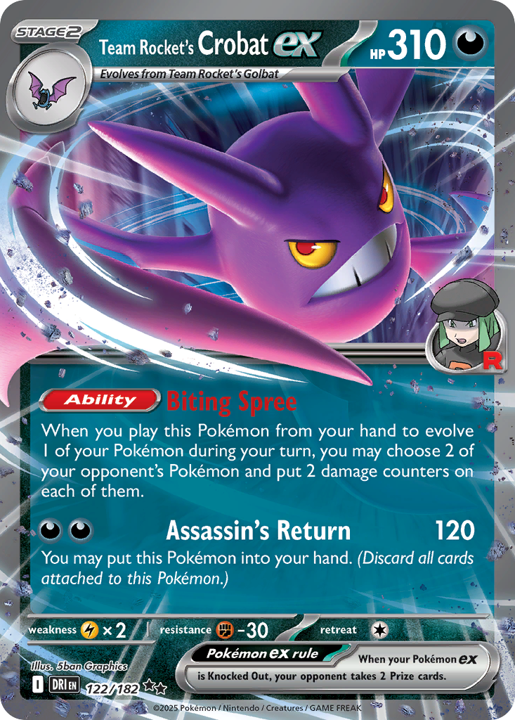 Team Rocket's Crobat ex — SV10: Destined Rivals #122/182