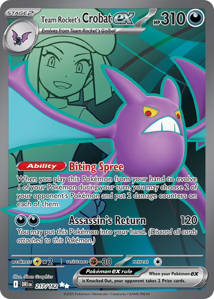 Team Rocket's Crobat ex — SV10: Destined Rivals #217/182