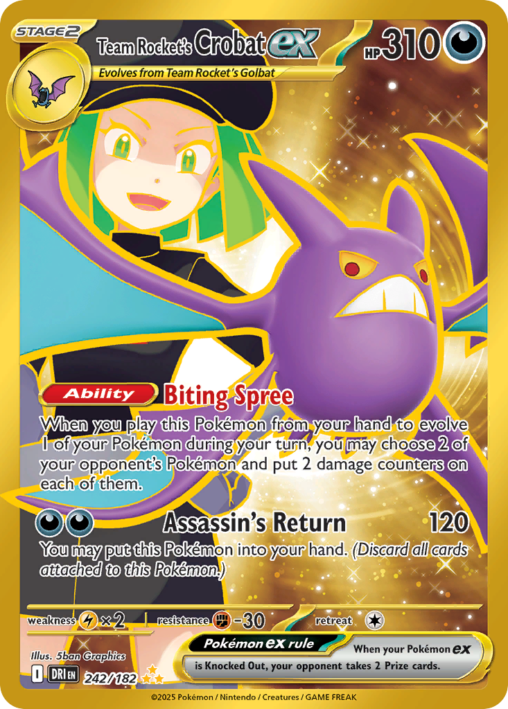 Team Rocket's Crobat ex — SV10: Destined Rivals #242/182