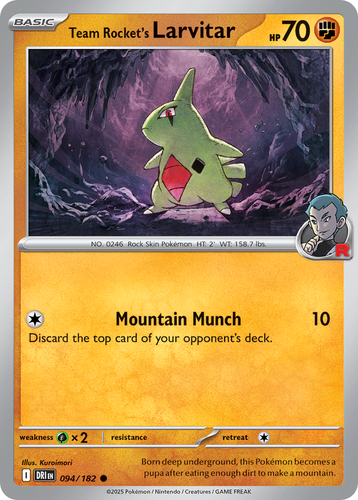 Team Rocket's Larvitar — SV10: Destined Rivals #094/182