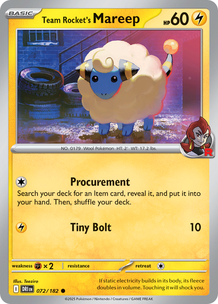 Team Rocket's Mareep — SV10: Destined Rivals #072/182