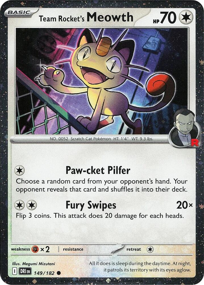 Team Rocket's Meowth (Cosmos Holo) — Miscellaneous Cards & Products #149/182