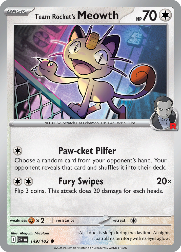 Team Rocket's Meowth — SV10: Destined Rivals #149/182