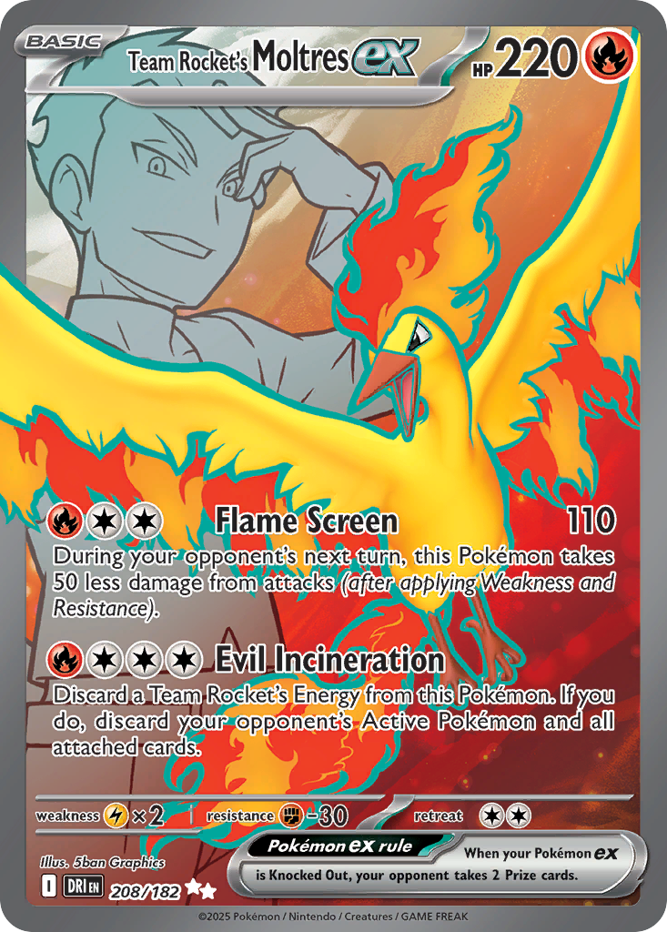Team Rocket's Moltres ex — SV10: Destined Rivals #208/182