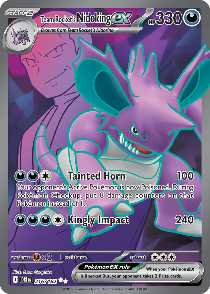 Team Rocket's Nidoking ex — SV10: Destined Rivals #216/182