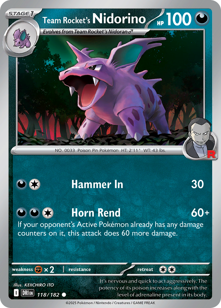 Team Rocket's Nidorino — SV10: Destined Rivals #118/182