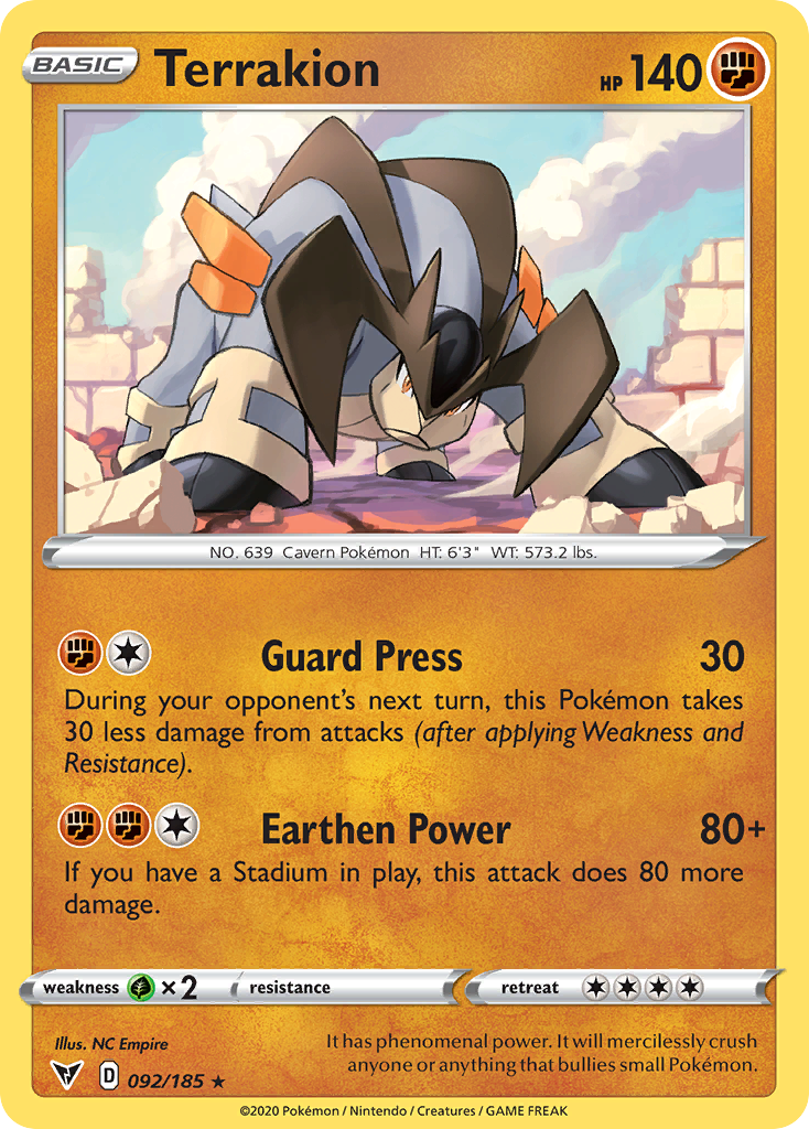 Terrakion — SWSH04: Vivid Voltage #092/185