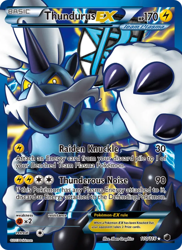 Thundurus EX (Team Plasma) (110 Full Art) — Plasma Freeze #110/116