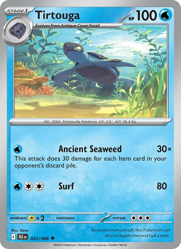 Tirtouga (Poke Ball Pattern) — SV: Black Bolt #022/086