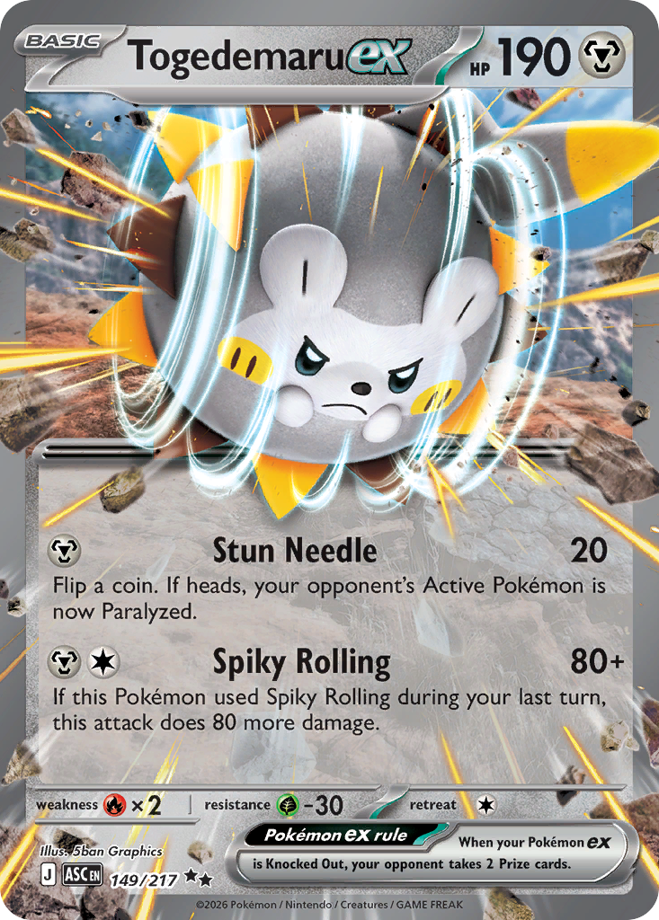 Togedemaru ex — ME: Ascended Heroes #149/217