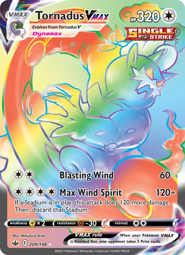 Tornadus VMAX (Secret) — SWSH06: Chilling Reign #209/198
