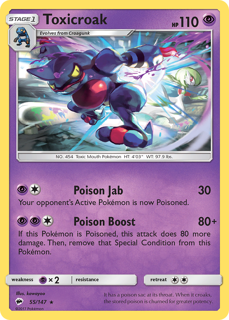 Toxicroak — SM - Burning Shadows #55/147