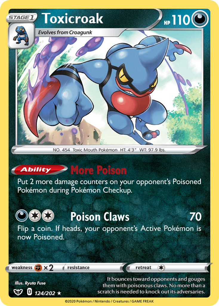 Toxicroak — SWSH01: Sword & Shield Base Set #124/202