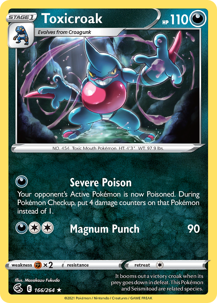 Toxicroak — SWSH08: Fusion Strike #166/264
