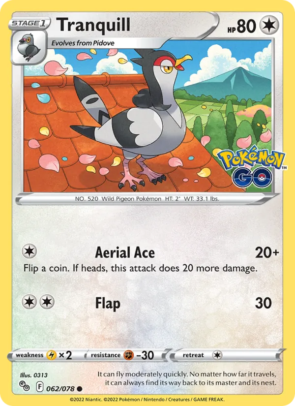 Tranquill — Pokemon GO #062/078