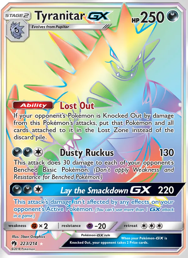 Tyranitar GX (Secret) — SM - Lost Thunder #223/214