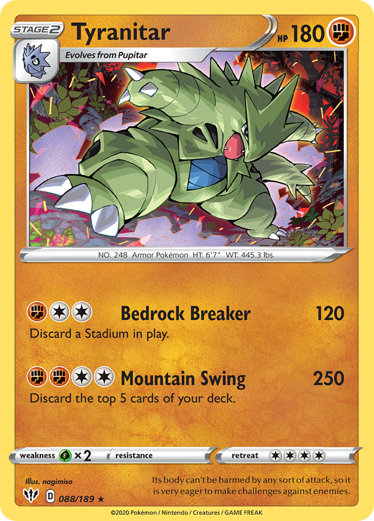 Tyranitar — SWSH03: Darkness Ablaze #088/189