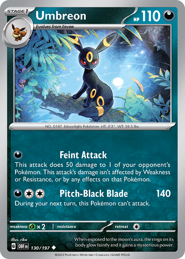 Umbreon — SV03: Obsidian Flames #130/197