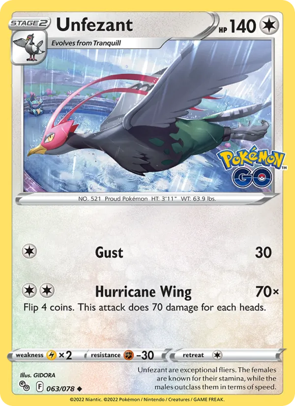 Unfezant — Pokemon GO #063/078