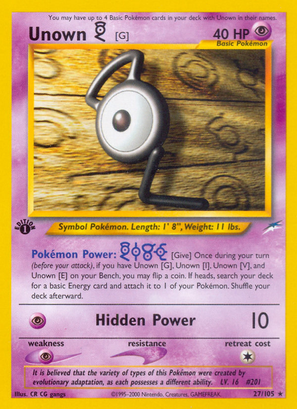 Unown [G] — Neo Destiny #027/105