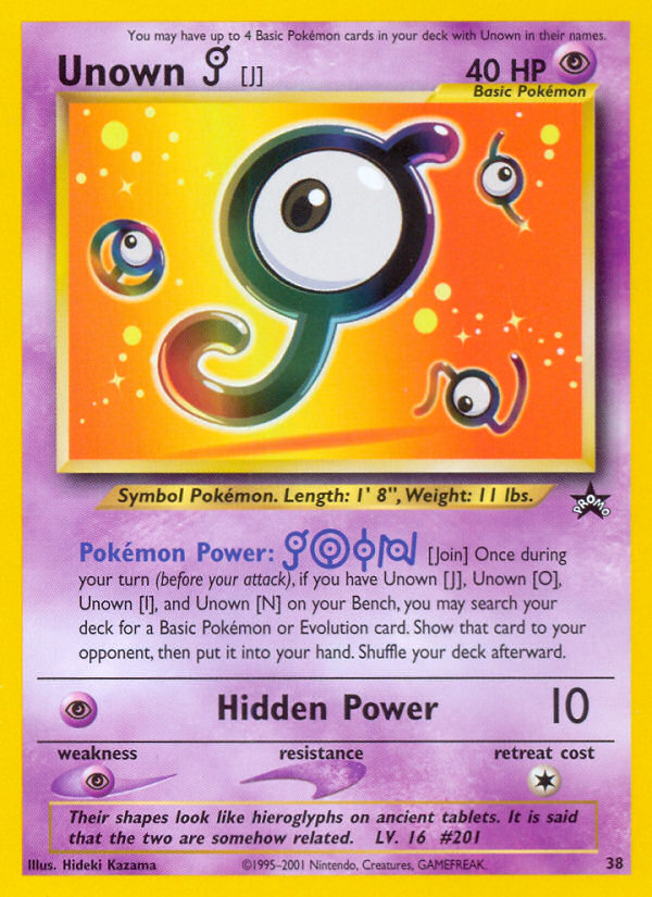Unown [J] — WoTC Promo #38/53