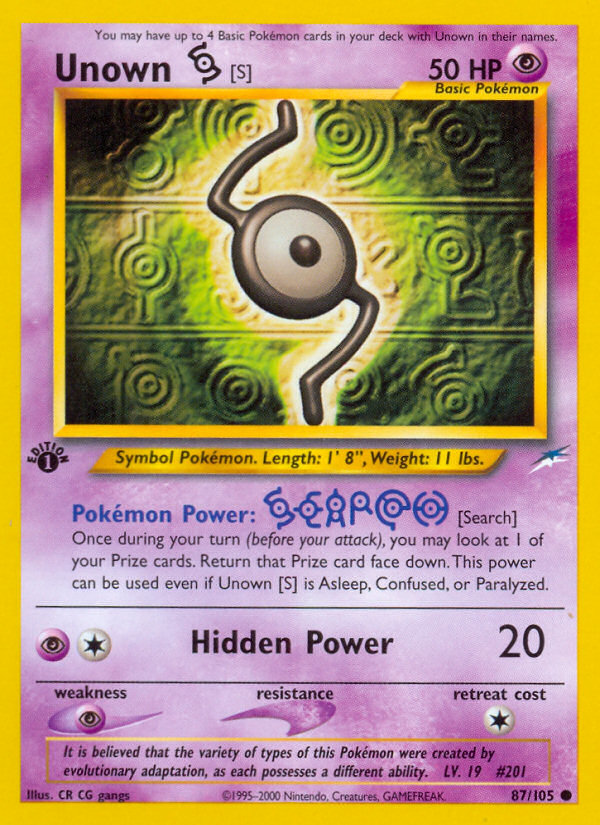 Unown [S] — Neo Destiny #087/105