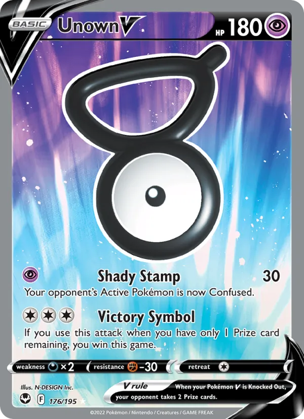 Unown V (Full Art) — SWSH12: Silver Tempest #176/195