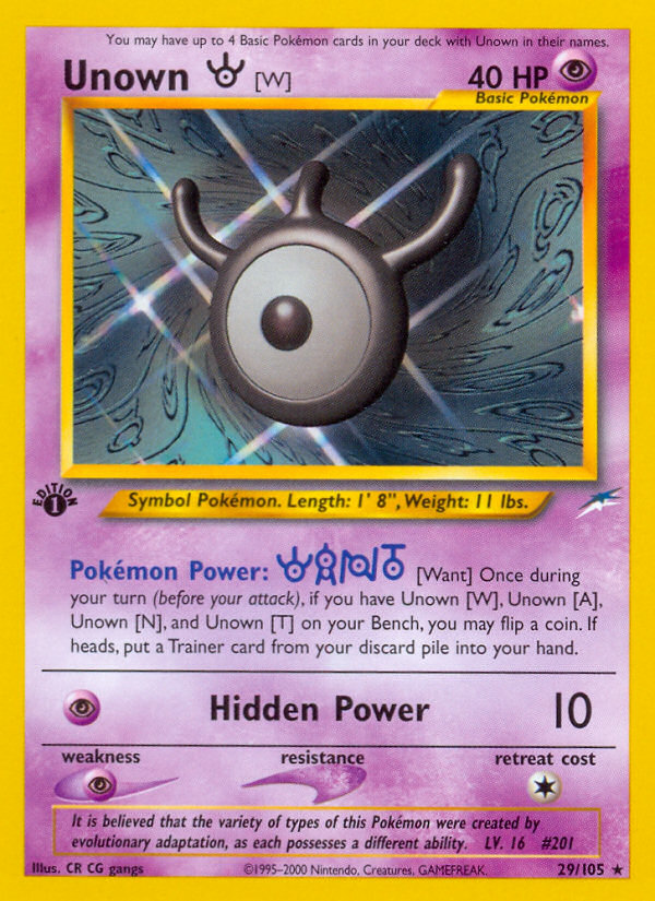 Unown [W] — Neo Destiny #029/105