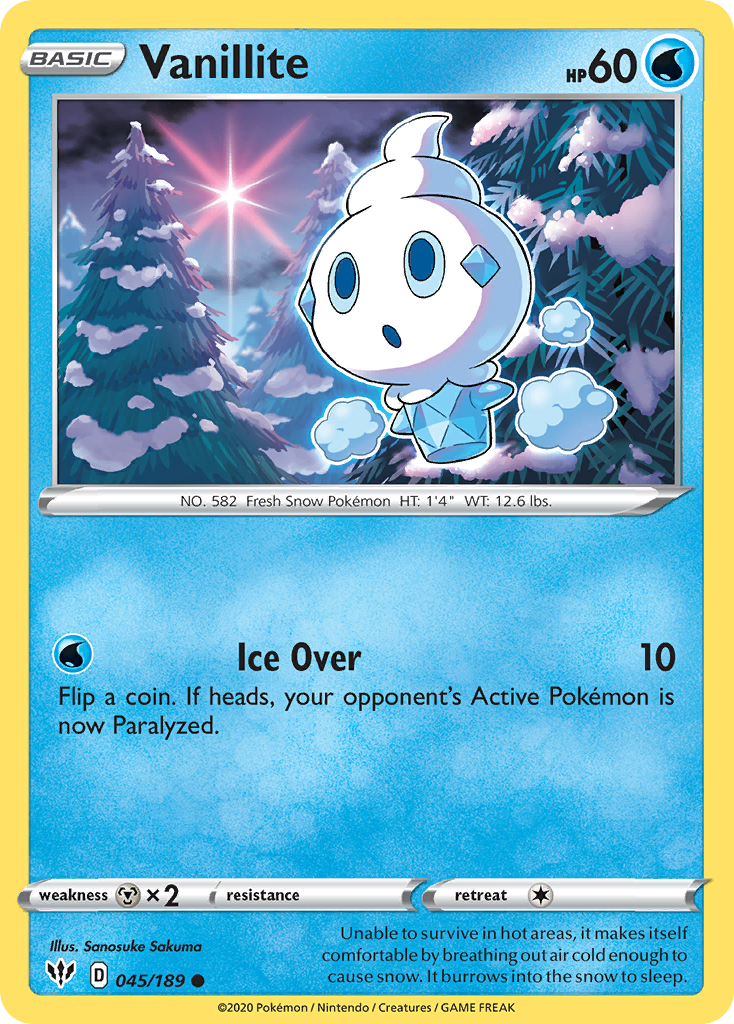 Vanillite — SWSH03: Darkness Ablaze #045/189