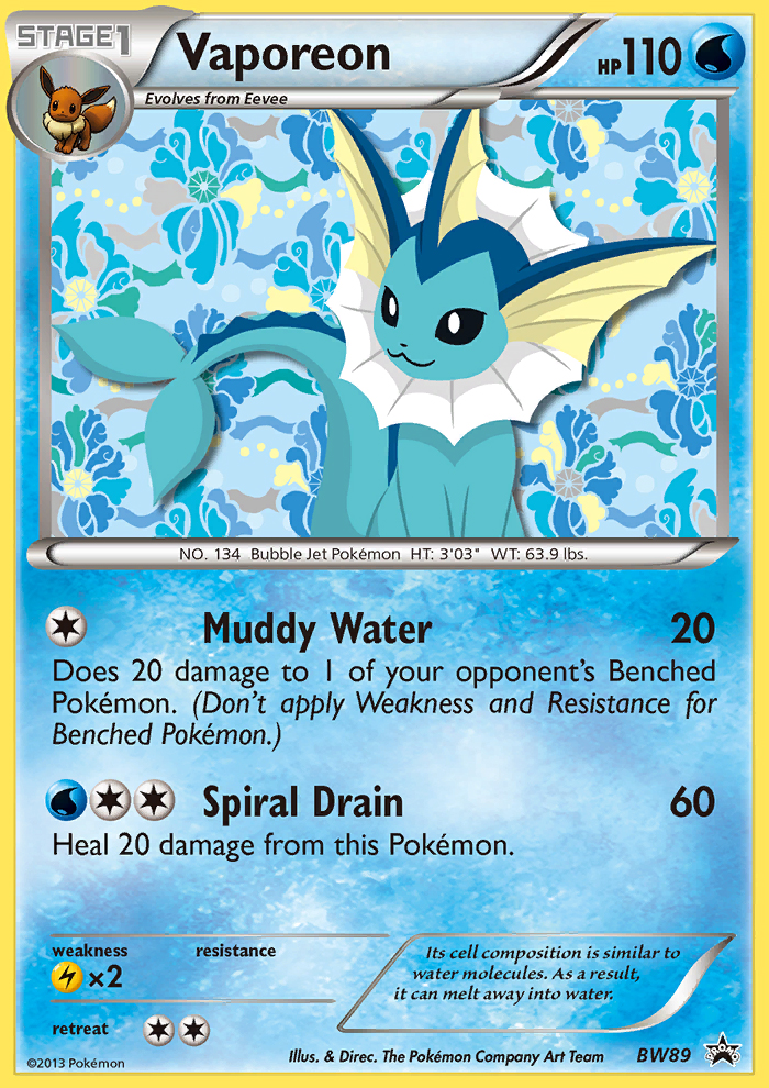 Vaporeon — Black and White Promos #BW89