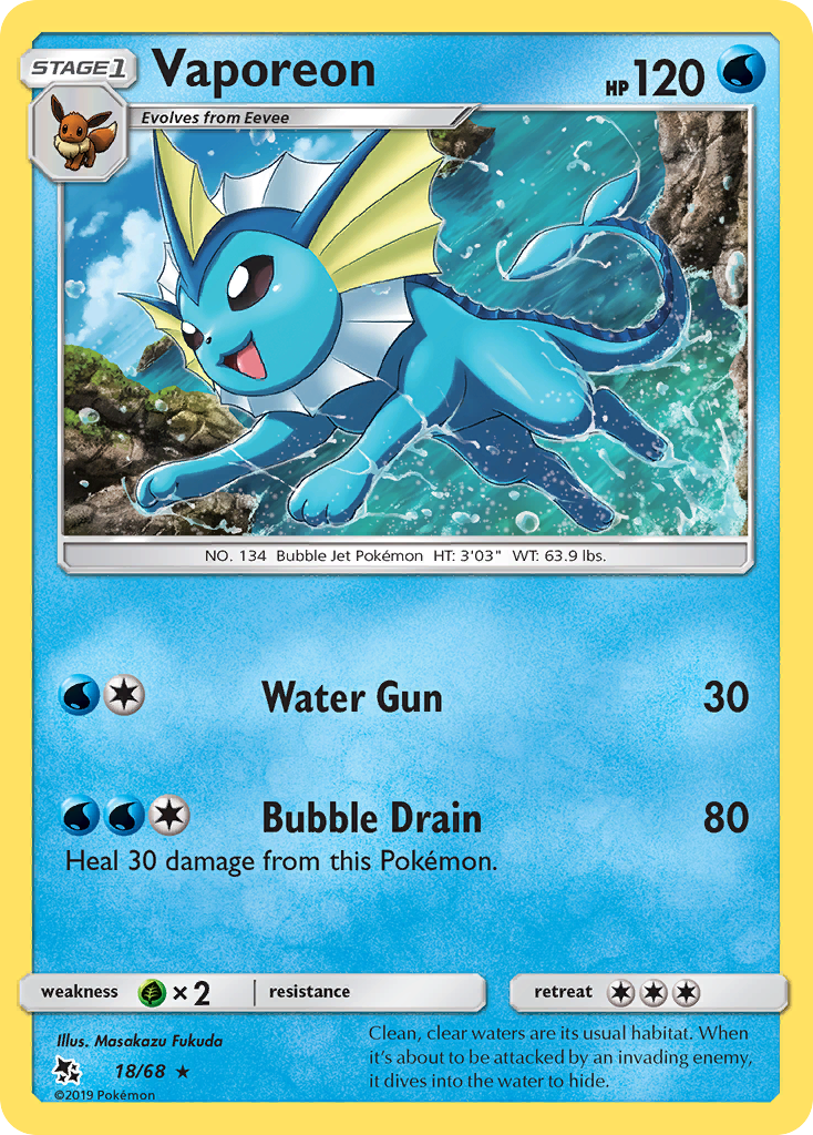 Vaporeon — Hidden Fates #18/68