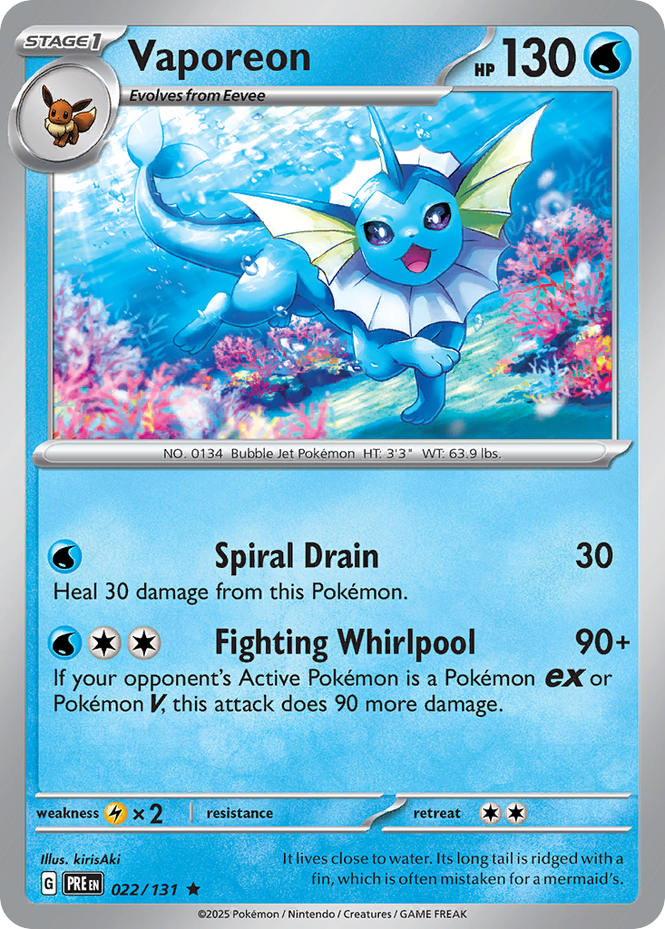 Vaporeon (Poke Ball Pattern) — SV: Prismatic Evolutions #022/131