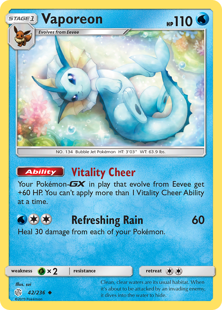 Vaporeon — SM - Cosmic Eclipse #42/236