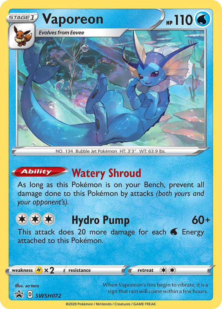 Vaporeon — SWSH: Sword & Shield Promo Cards #SWSH072