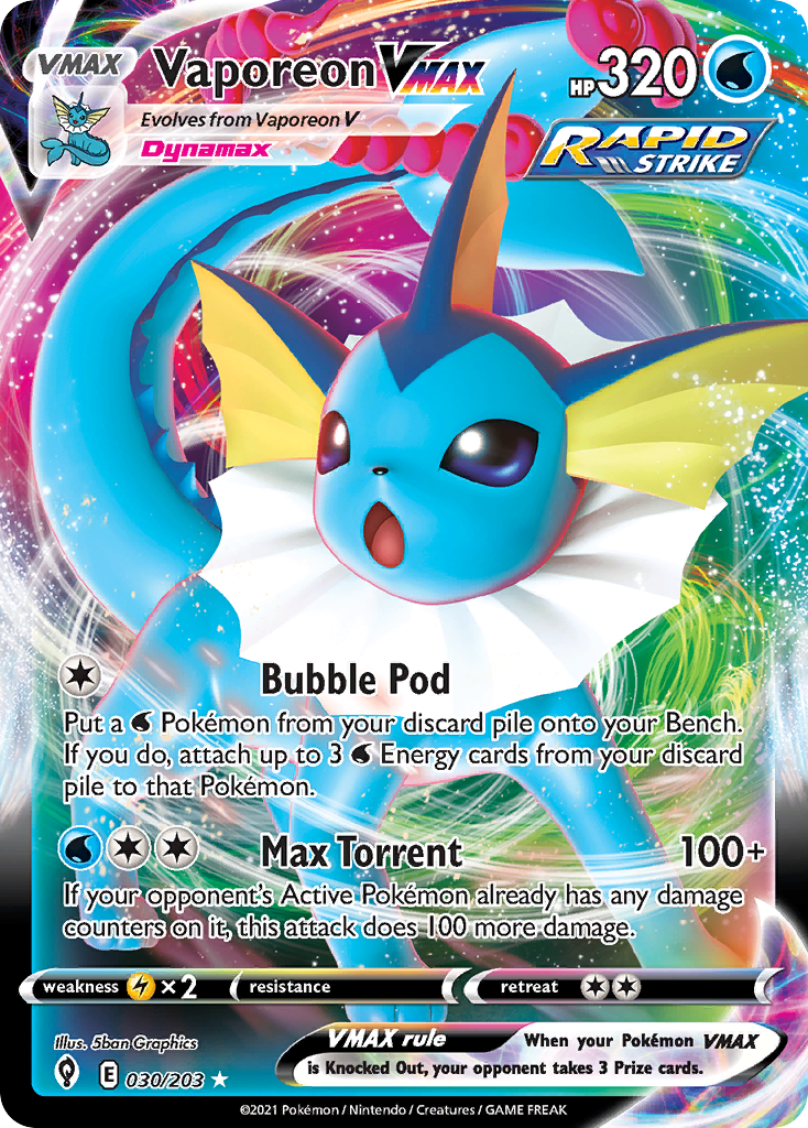Vaporeon VMAX — Prize Pack Series Cards #030/203