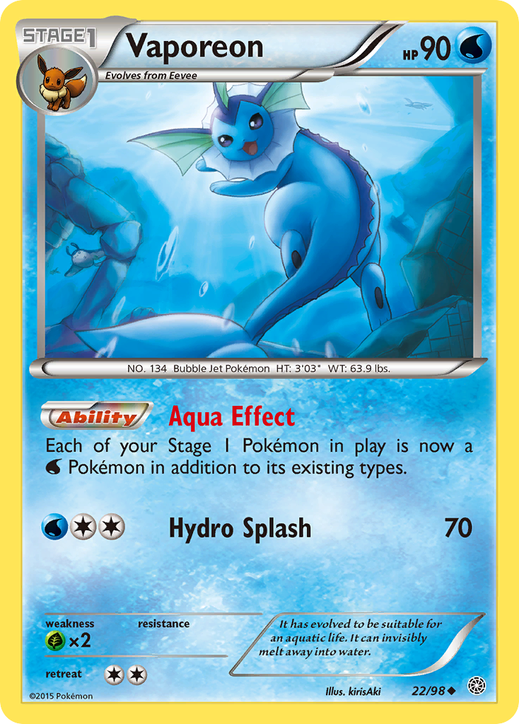 Vaporeon — XY - Ancient Origins #22/98