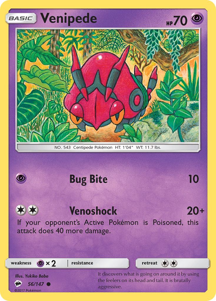 Venipede — SM - Burning Shadows #56/147