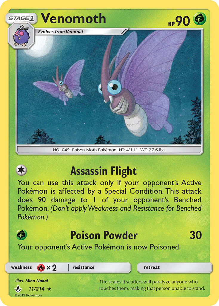 Venomoth — SM - Unbroken Bonds #11/214