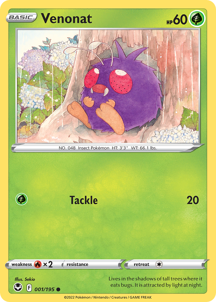 Venonat — SWSH12: Silver Tempest #001/195