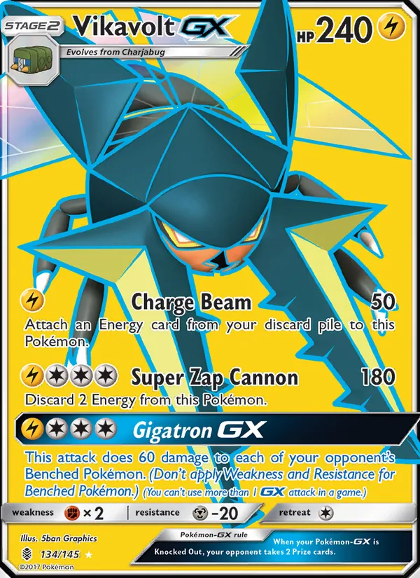 Vikavolt GX (Full Art) — SM - Guardians Rising #134/145