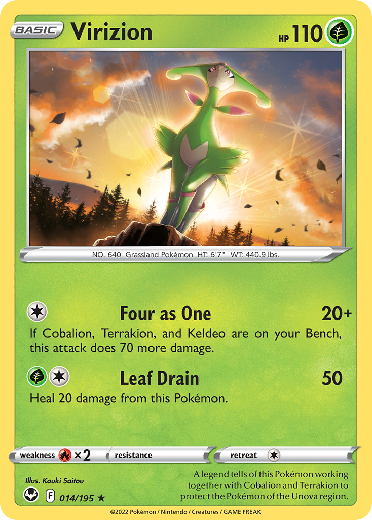 Virizion — SWSH12: Silver Tempest #014/195