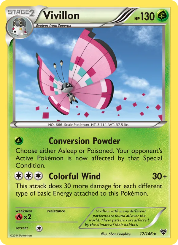 Vivillon (Meadow [Pink]) — XY Base Set #17/146