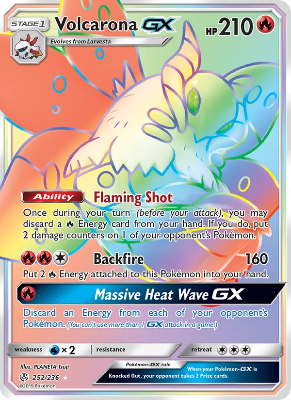Volcarona GX (Secret) — SM - Cosmic Eclipse #252/236